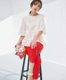 組曲 S エンブロイダリーレースフリル ブラウス