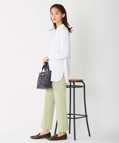 J.PRESS LADIES 【洗える】40/2NEWESTバックピーチ テーパード パンツ