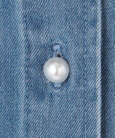 ANY 【洗濯機可】パールボタンデニムシャツ