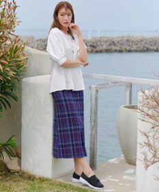 Tiaclasse 【洗える】カラミチェックスカート