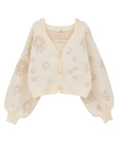 earth music&ecology SET2点フラワージャガードカーデ+ビスチェ