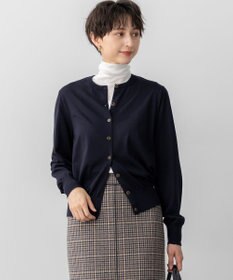 23区 【洗える】サステナブルウール ベーシック カーディガン ネイビー系