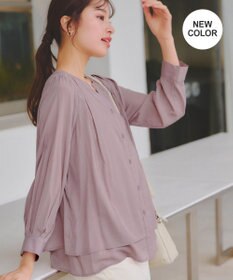 Tiaclasse 【新色追加・洗える】重ねヘムタックブラウス