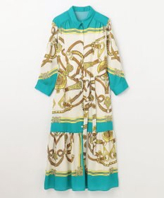 GRACE CONTINENTAL スカーフプリントシャツドレス