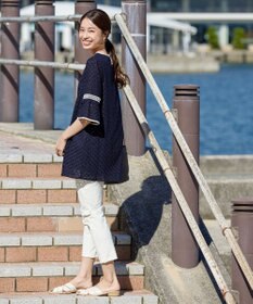 Tiaclasse 【小倉優子さん着用・洗える】パンチングレース配色チュニック