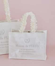 Maison de FLEUR レースリボンフリルハンドルスクエアトートSバッグ