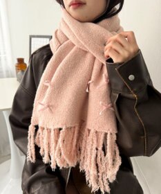 WEGO ベロアリボンニットストール