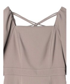 earth music&ecology 配色ステッチパフスリーブワンピース