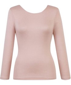 Wing あったかインナー 綿混 裏起毛 よく伸びる素材 【ラクのびサーモ】 8分袖 長袖 ネックせまめ 秋 冬 EL6913 ウイング／ワコール