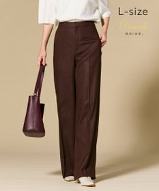 BEIGE， 【L-size】CAROLE / リネンライクフルレングスワイドパンツ