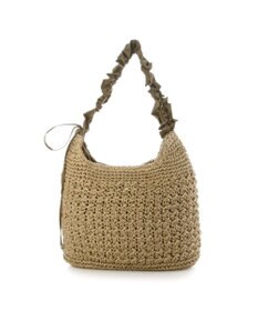 UNBILLION カシュカシュ cachecache / ドロストフリルハンドル地柄編みトート カゴバッグ