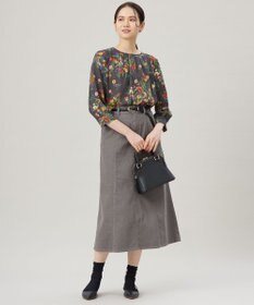 自由区 【洗える】フラワーガーデンプリント ブラウス