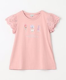 ANY KIDS フラワー スパンコール Tシャツ