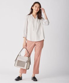 J.PRESS LADIES 【洗える】ポリエステルレーヨンマイクロギャバストレッチ テーパード パンツ