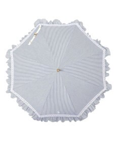 MOONBAT POLO RALPH LAUREN 晴雨兼用 長傘 ストライプフリル 日傘 一級遮光 遮熱 UV