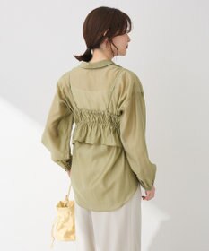 Green Parks ＳＥＴ２点フリルビスチェ＋シャツチュニック