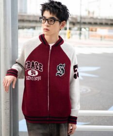 WEGO 【ユニセックス着用ITEM/MLサイズ展開】ジャガードニットスタジャン