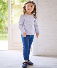 ANY KIDS スナップボタン リボンカーディガン