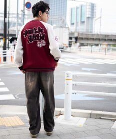 WEGO 【ユニセックス着用ITEM/MLサイズ展開】ジャガードニットスタジャン