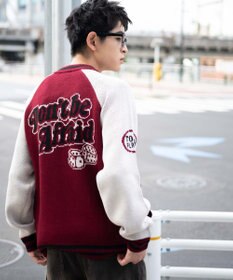 WEGO 【ユニセックス着用ITEM/MLサイズ展開】ジャガードニットスタジャン