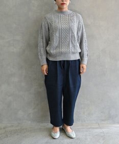 muuc 〈オーガニックコットン〉〈高品質スーピマ超長綿〉ローゲージニット アラン模様セーター