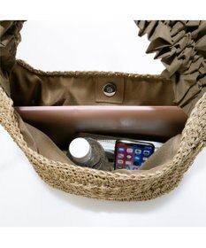 UNBILLION カシュカシュ cachecache / ドロストフリルハンドル地柄編みトート カゴバッグ