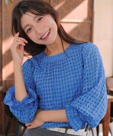 Tiaclasse シアーチェックブラウス