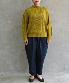 muuc 〈オーガニックコットン〉〈高品質スーピマ超長綿〉ローゲージニット アラン模様セーター