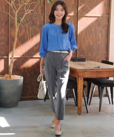 Tiaclasse シアーチェックブラウス