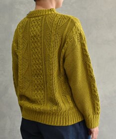 muuc 〈オーガニックコットン〉〈高品質スーピマ超長綿〉ローゲージニット アラン模様セーター