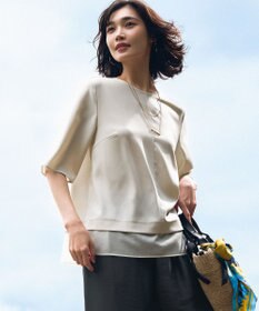 23区 【VERY・Oggi掲載】ストレッチジョーゼット シアーコンビ カットソー ベージュ系