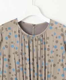 自由区 L マルチポルカドットプリント ワンピース