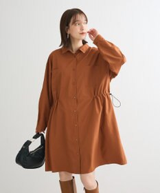 Green Parks ミディ丈ドロストシャツワンピース
