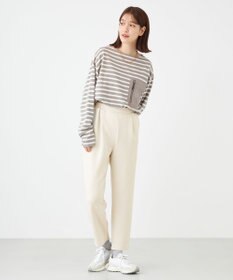 SHARE PARK LADIES 【洗える】ストレッチポンチ テーパードパンツ