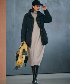 23区 S 【洗える】カシミヤブレンド タートルネック ニットワンピース