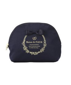 Maison de FLEUR サテンリボンラウンドポーチ