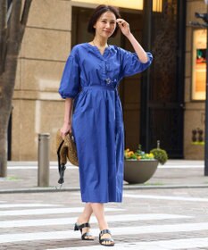 自由区 【洗える・XSサイズあり】タイプライターピースダイ ワンピース