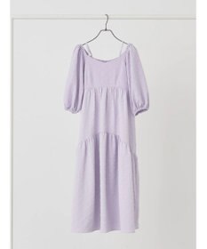 earth music&ecology ２ｗａｙパフスリーブ表面感ワンピース