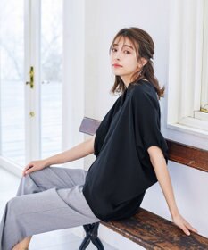 Tiaclasse 【洗える】麻調ドルマンタックシャツ