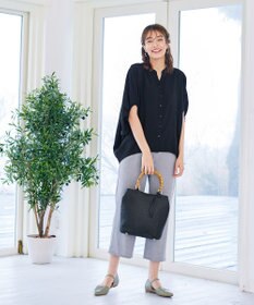 Tiaclasse 【洗える】麻調ドルマンタックシャツ