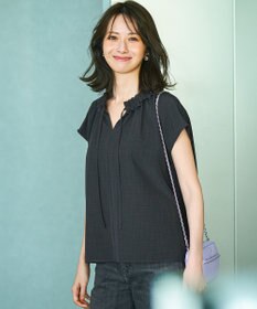 23区 【WEB&一部店舗限定】ライトタンブラー ギャザー フリル ブラウス グレー系