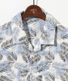 JOSEPH ABBOUD MOUNTAIN 【通気性・腰ポケット付き】ジャングルリーフプリント 半袖シャツ
