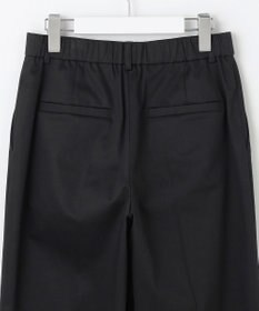 自由区 S 【UVカット・接触冷感・洗える】コットンサテンクロップド丈ワイドストレート パンツ