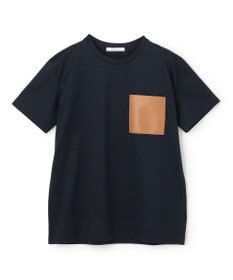 BEIGE， TORENIA / レザーポケットコットンクルーネックTシャツ