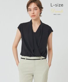 BEIGE， 【L-size】OLIVE / フレンチスリーブブラウス