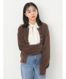 earth music&ecology ミニシャギーパールボタンカーディガン