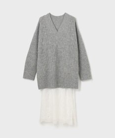 GRACE CONTINENTAL シアーレースニットワンピース