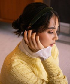 組曲 L カシミヤブレンドバルキーケーブル ニット