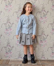 ANY KIDS リボン×チェック プリーツスカパン