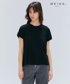 BEIGE， 【BEIGE,ecru/WEB限定・洗える】FINE DRY TOUCH / ねじりデザインコットンクルーネックTシャツ